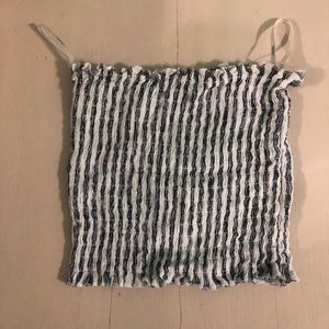 Cute Black and white cropped striped tube top